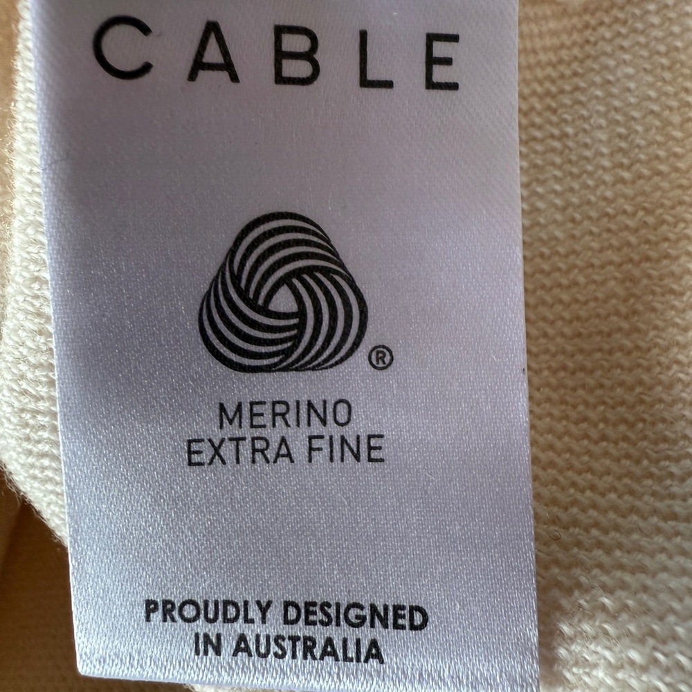 Cable Melbourne Superfine Merino Singlet Knit Tank in Ecru NWT Size XL US 12 - Picture 9 of 11